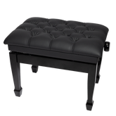 Crown Deluxe Tufted Hydraulic Height Adjustable Piano Bench (Black)